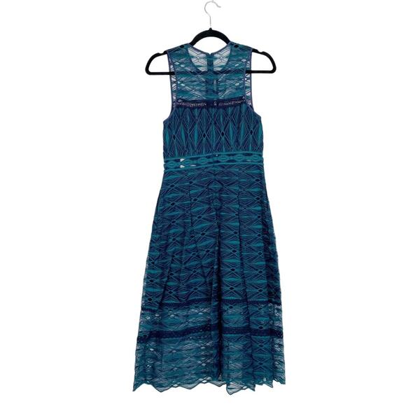 JONATHAN SIMKHAI Illusion Cut-Out Embroidered Sleeveless Midi Dress with Pockets - Picture 7 of 13